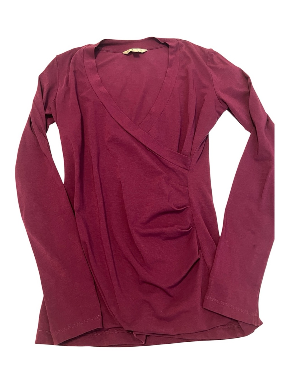 CAbi Faux Wrap Surplice Top Long Sleeve Purple Small EUC